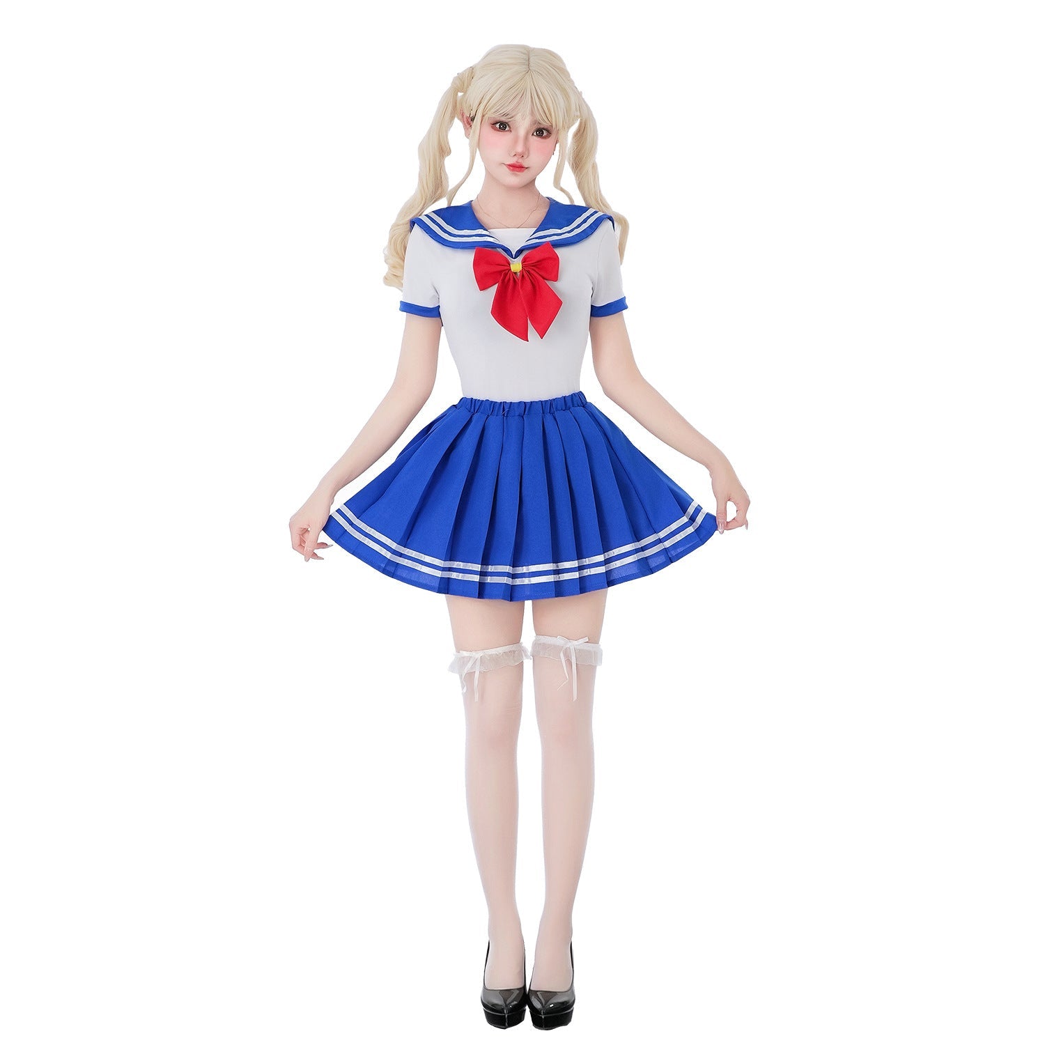Women Schoolgirl Costume with characteristic collar and flared skirt Chichicherry