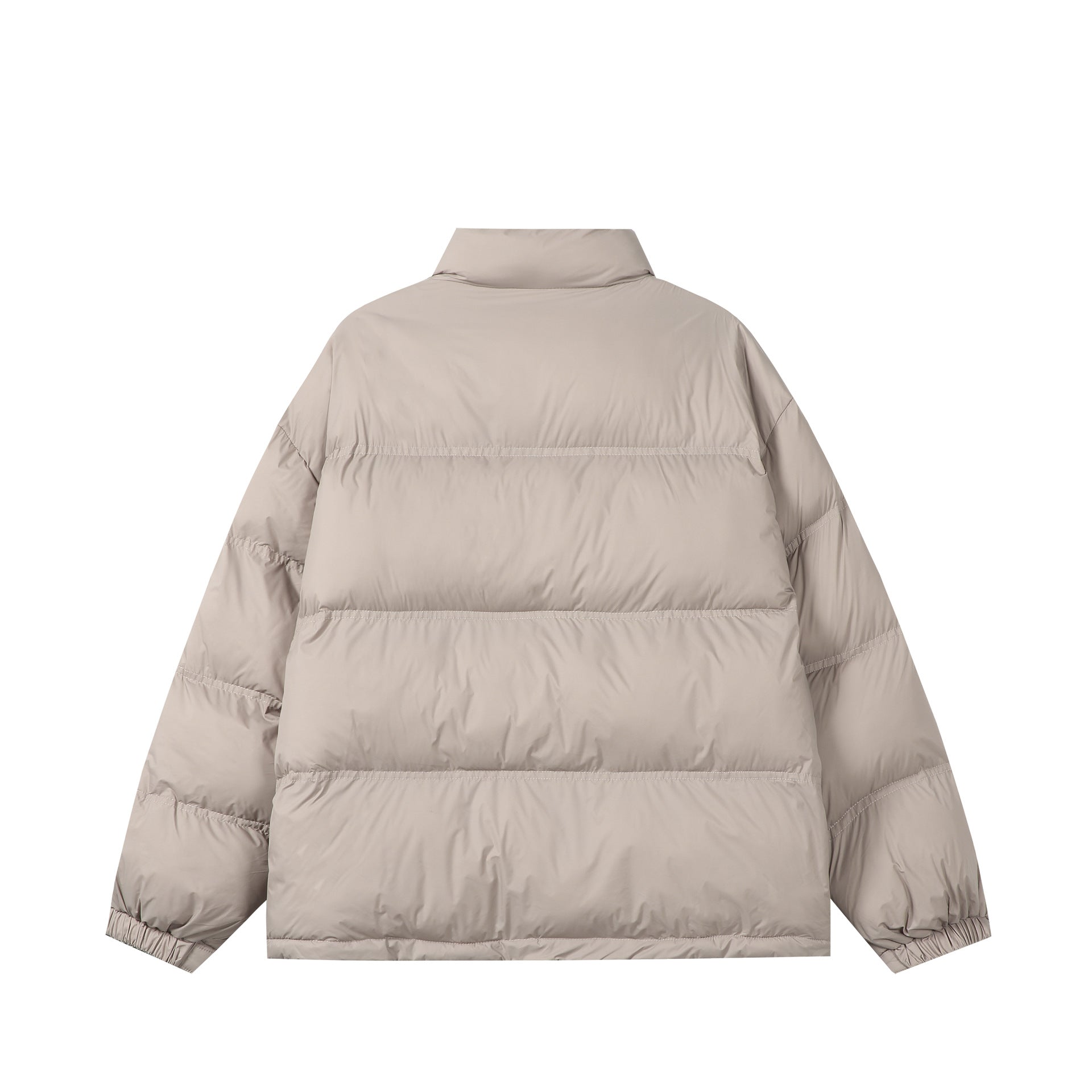 Unisex Short padded oversized jacket with high standing collar and logo print Chichicherry