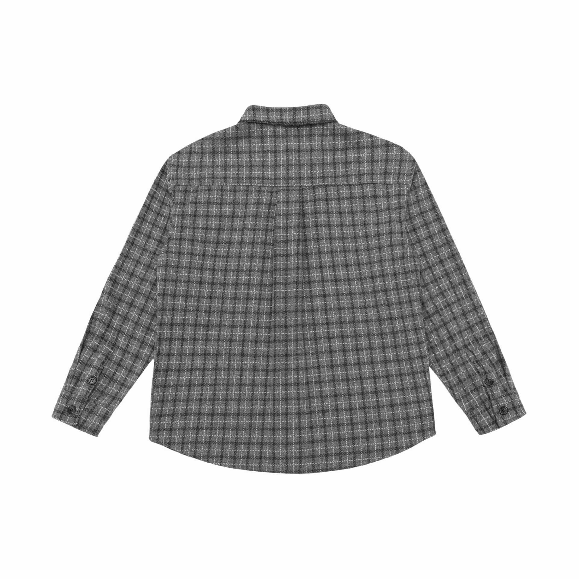 Unisex Checked Shirt Jacket-Overshirt made of Wool Blend Chichicherry