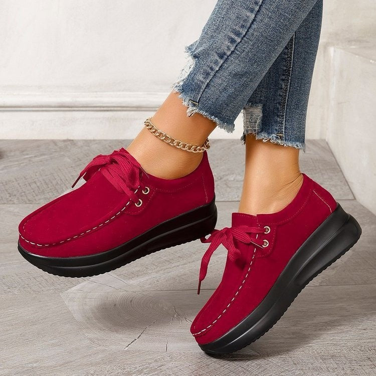 Women’s Platform Moccasins made of Suede with Padded Comfort Insole Chichicherry