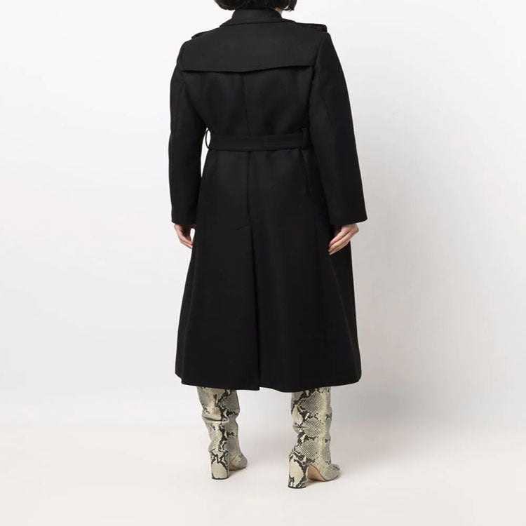 Women's trench coat-style overcoat with defined waist and shoulder straps Chichicherry
