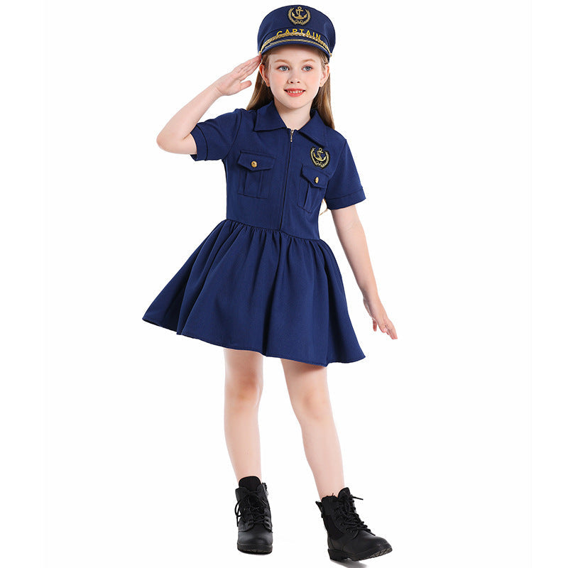 Girl Police Costume with Dress and Cap Chichicherry
