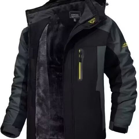Men's trekking parka with warm teddy lining, detachable hood, and waterproof softshell outer layer Chichicherry
