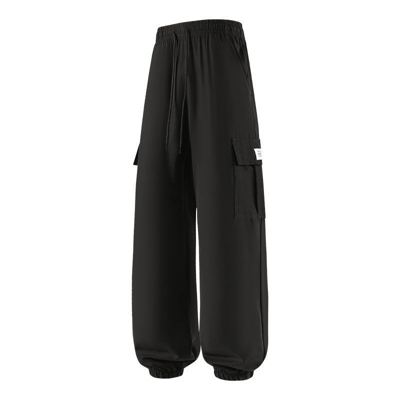 Men's Loose Cargo Jogging Pants with Drawstring, Elastic Waistband & Cuffs Chichicherry