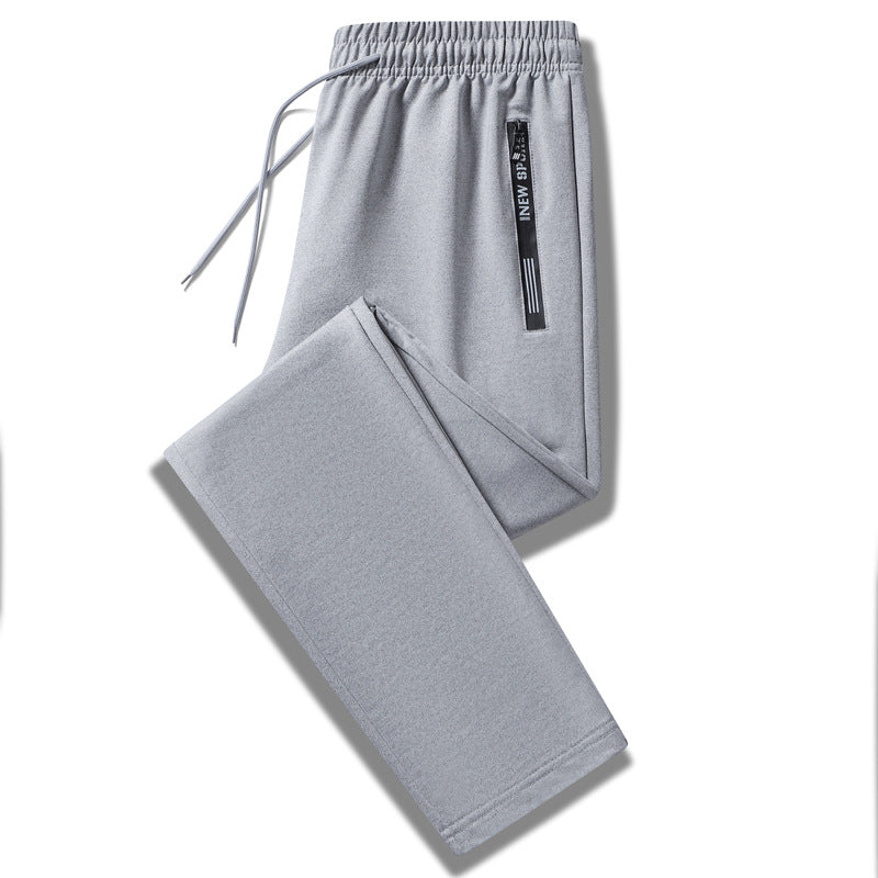 Men's Sporty Training Pants with Elastic Drawstring Waistband, Zipper Pocket, and Smooth Performance Material Chichicherry