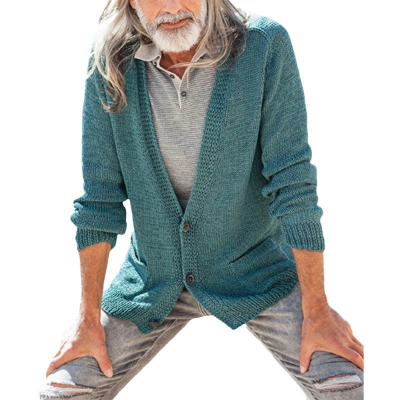 Men's knit cardigan with hood and patch pockets Chichicherry
