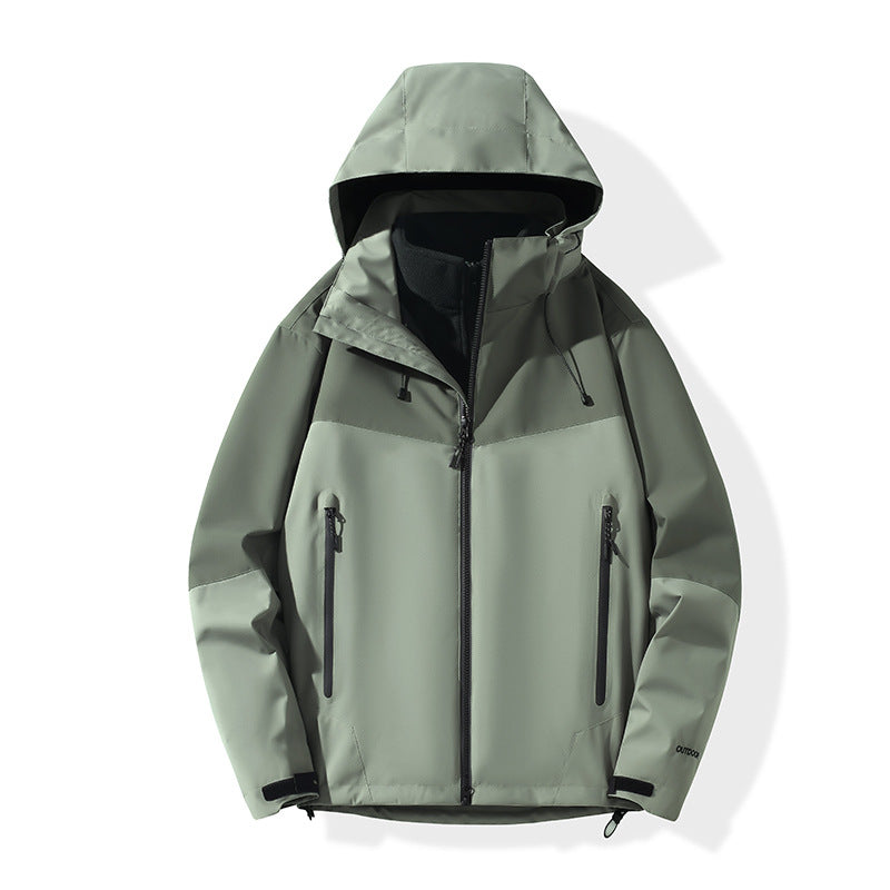 Men's softshell hybrid jacket with hood, taped zippers and adjustable hem Chichicherry