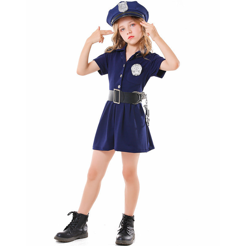 Girls Police Costume with Skirt and Stylish Accessories Chichicherry