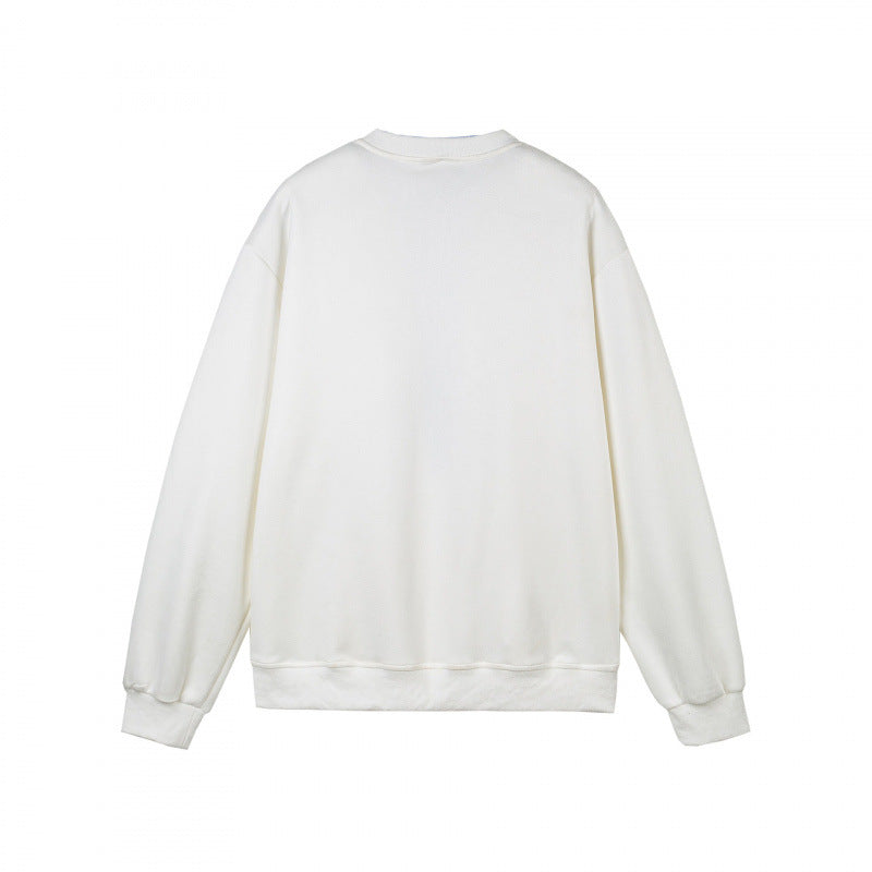 Women's oversized sweatshirt with integrated shirt collar insert and deep V-neck Chichicherry