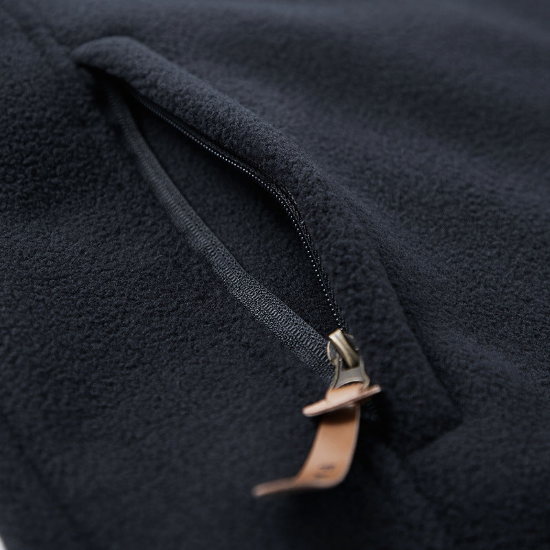 Men's thermo fleece jacket with double-layered sherpa inner lining and standing collar Chichicherry