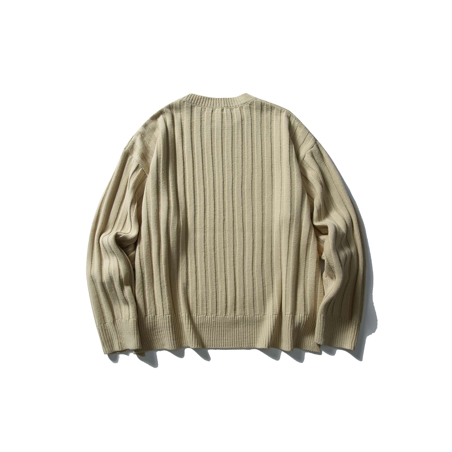Unisex Coarse Ribbed Oversize Sweater with Round Neck