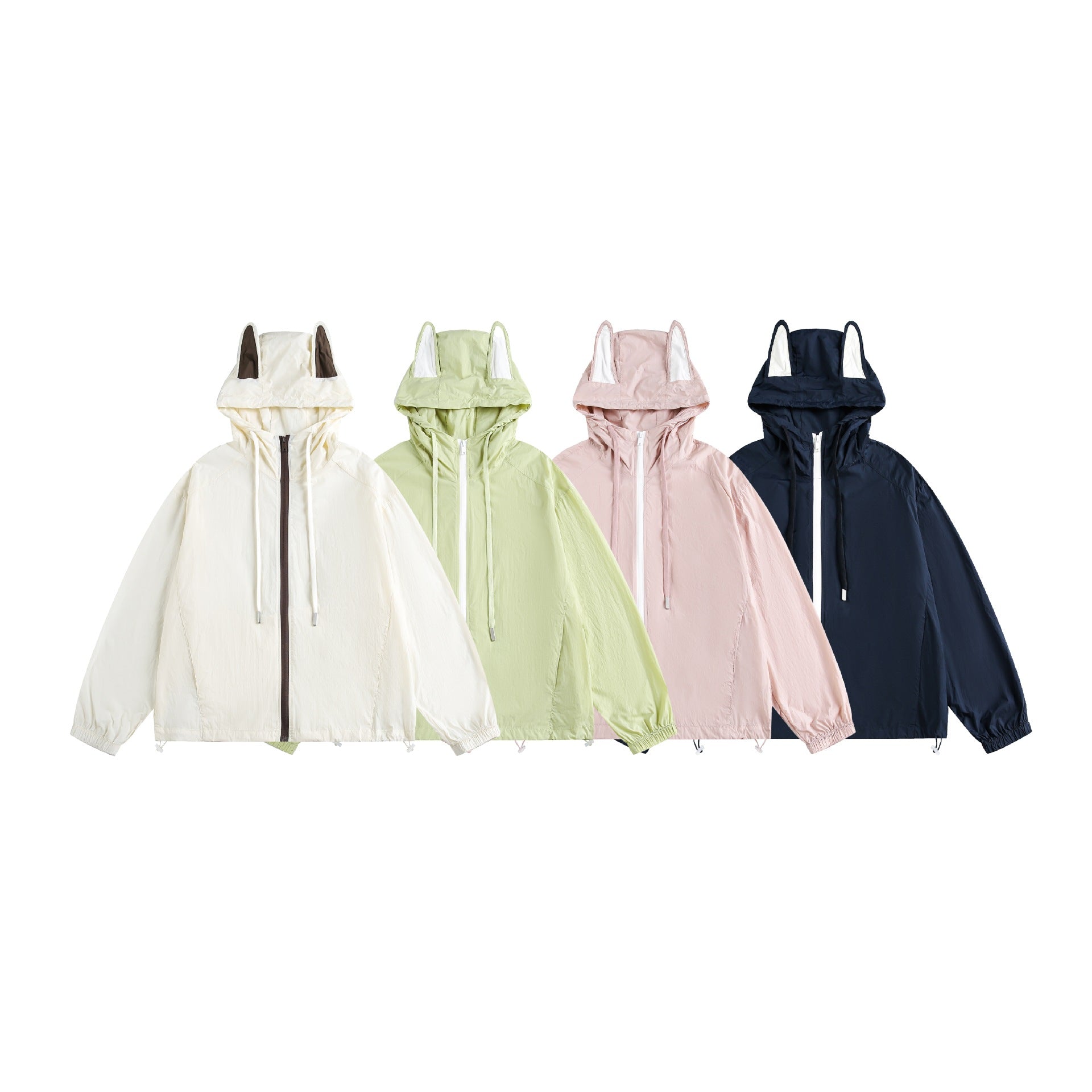 Ladies Light Hooded Anorak with Ear Appliqué and Drawstring Chichicherry