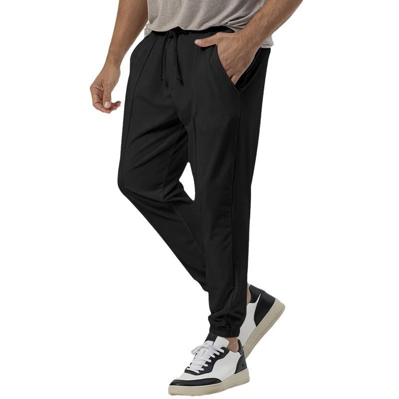 Men's tapered jogging pants in linen look with crease and cuff Chichicherry