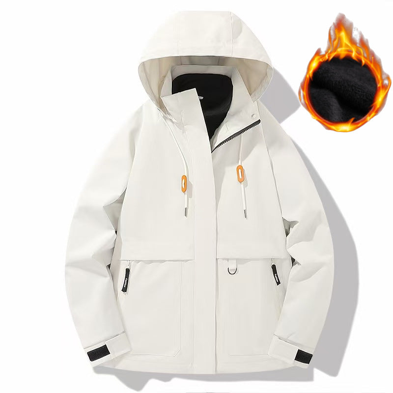 Men's Padded Softshell Functional Jacket with Hood, Fleece Inner Lining & Concealed Zipper Chichicherry