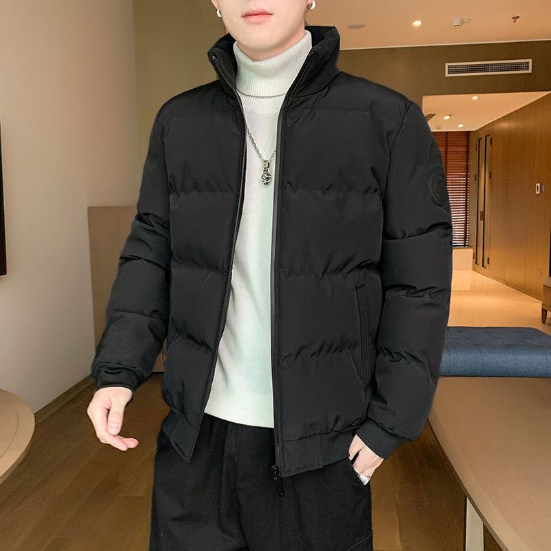 Men's compact thermo quilted jacket with high stand collar, windproof outer shell and elastic ribbed cuffs Chichicherry