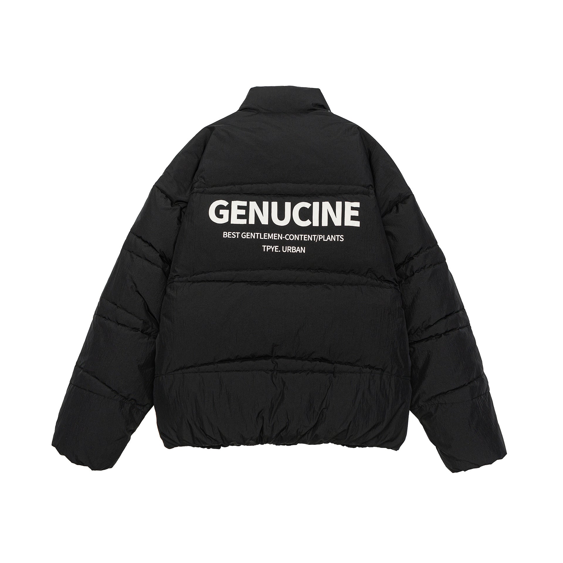 Men's Shorter Oversized Padded Puffer with High Stand Collar and Metal Zipper Chichicherry
