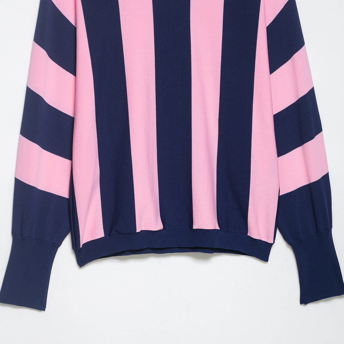 Women’s oversized knit pullover with wide block stripes and dropped shoulder Chichicherry