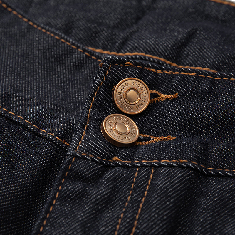 Women's high-waisted cropped jeans with wide leg, inset seams and utility pockets Chichicherry