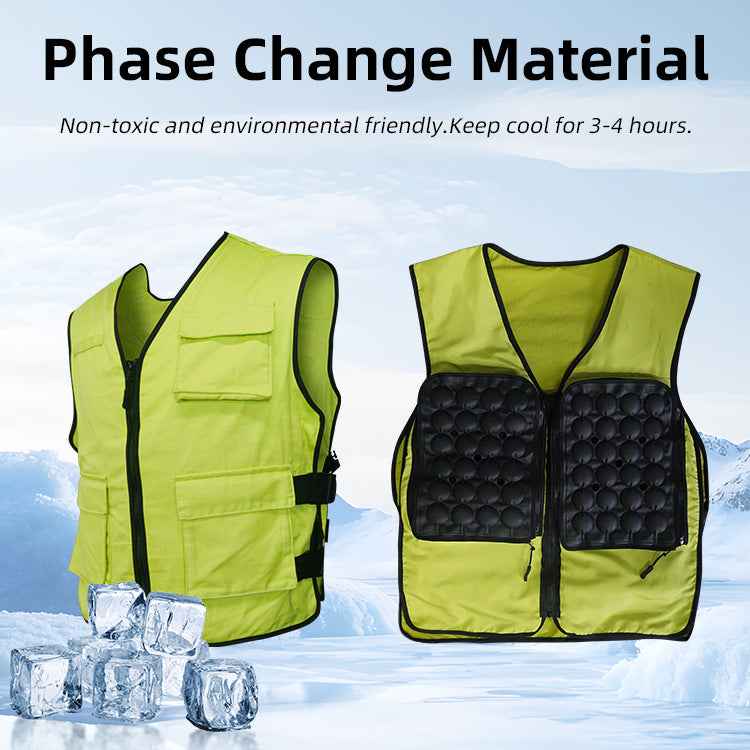 Unisex nan cooling gel cooling vest with adjustable straps and multiple pockets Chichicherry