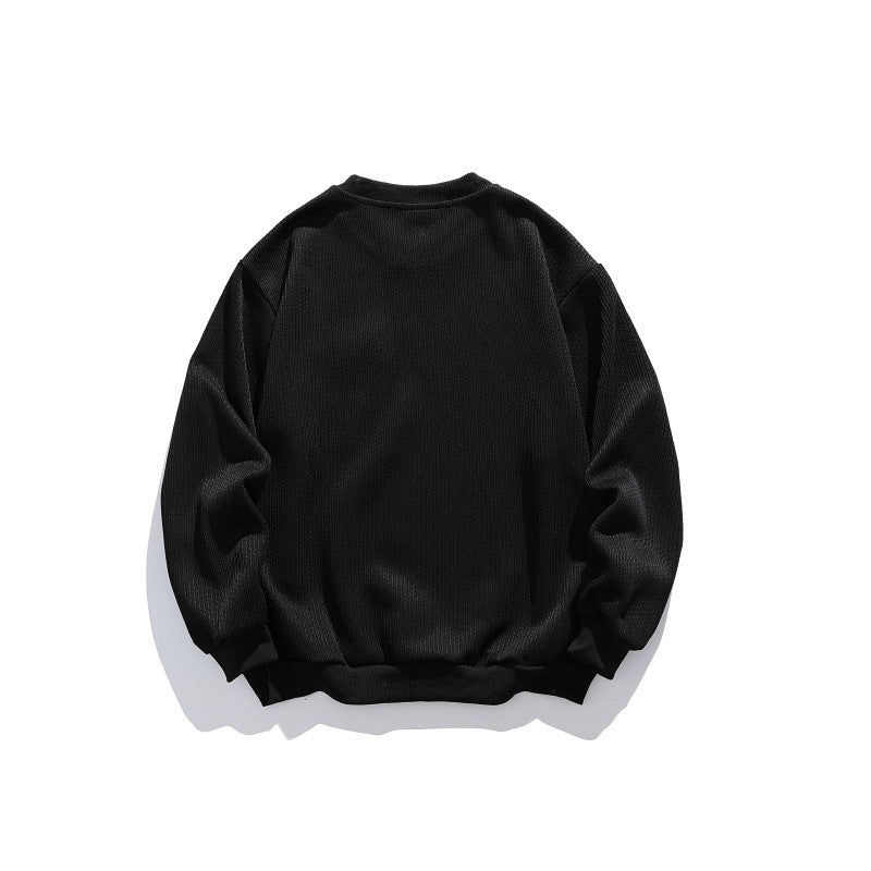 Unisex waffle texture sweatshirt with chest pocket and elastic hem Chichicherry
