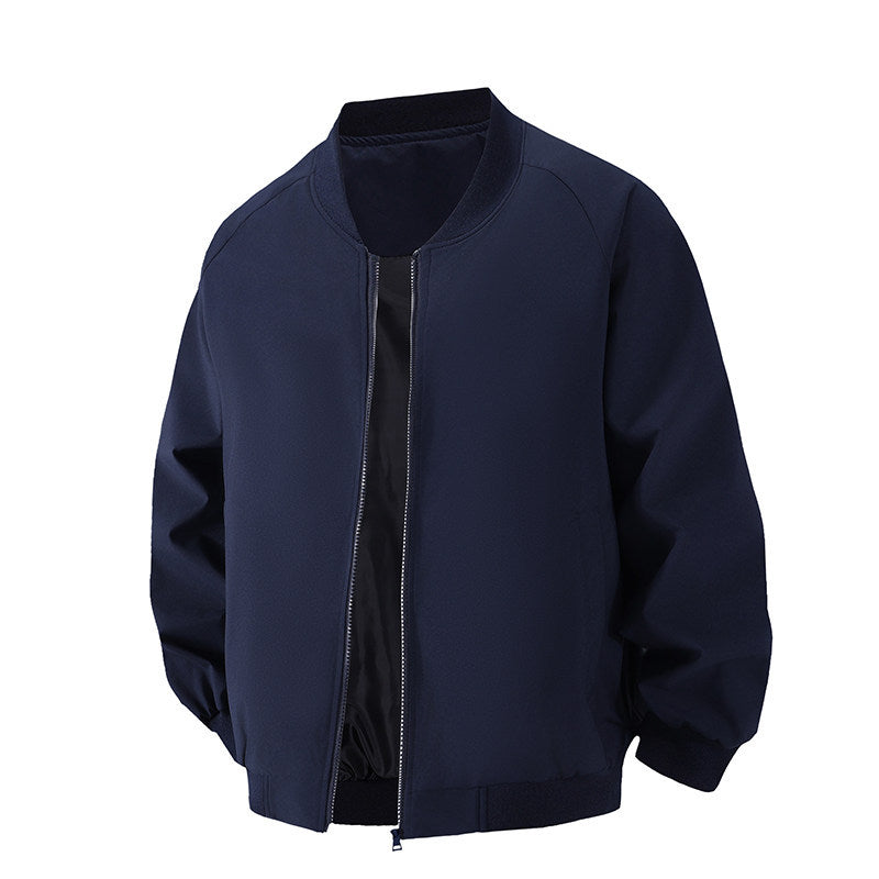Men's Minimalist Oversized Bomber Jacket with Raglan Sleeves, Elastic Hem & Comfort Collar Chichicherry