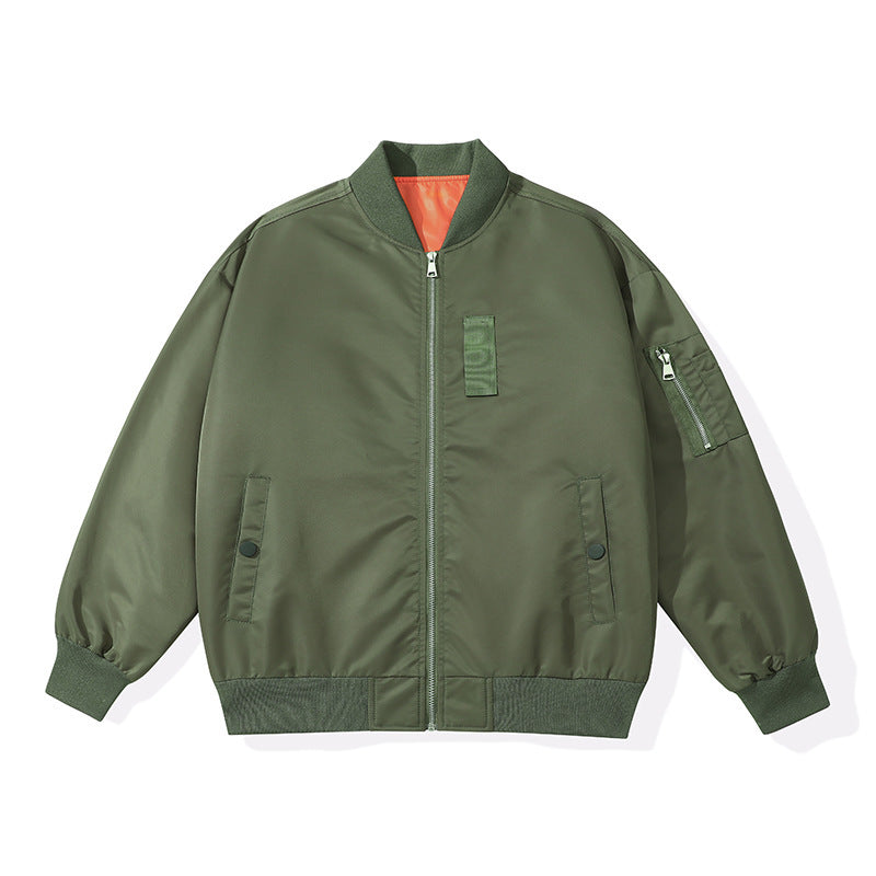 Men's Lightweight Flight Bomber Jacket with Water-Repellent Shell and Contrast Lining Chichicherry