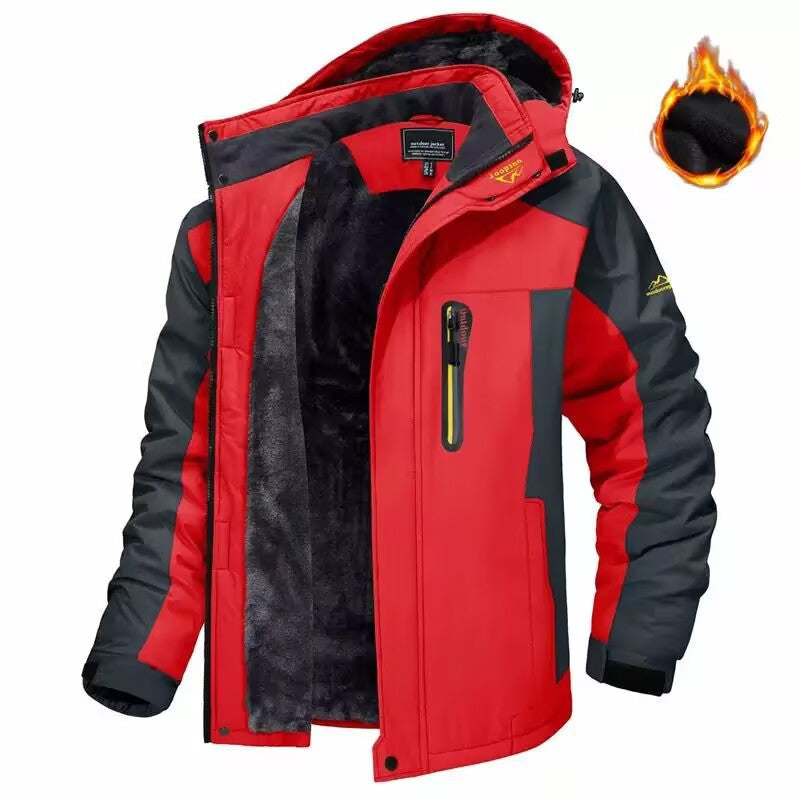 Men's trekking parka with warm teddy lining, detachable hood, and waterproof softshell outer layer Chichicherry