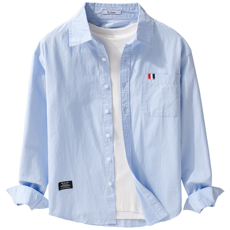 Men's lightweight cotton overshirt in shirt jacket style with chest pocket and soft-touch Chichicherry