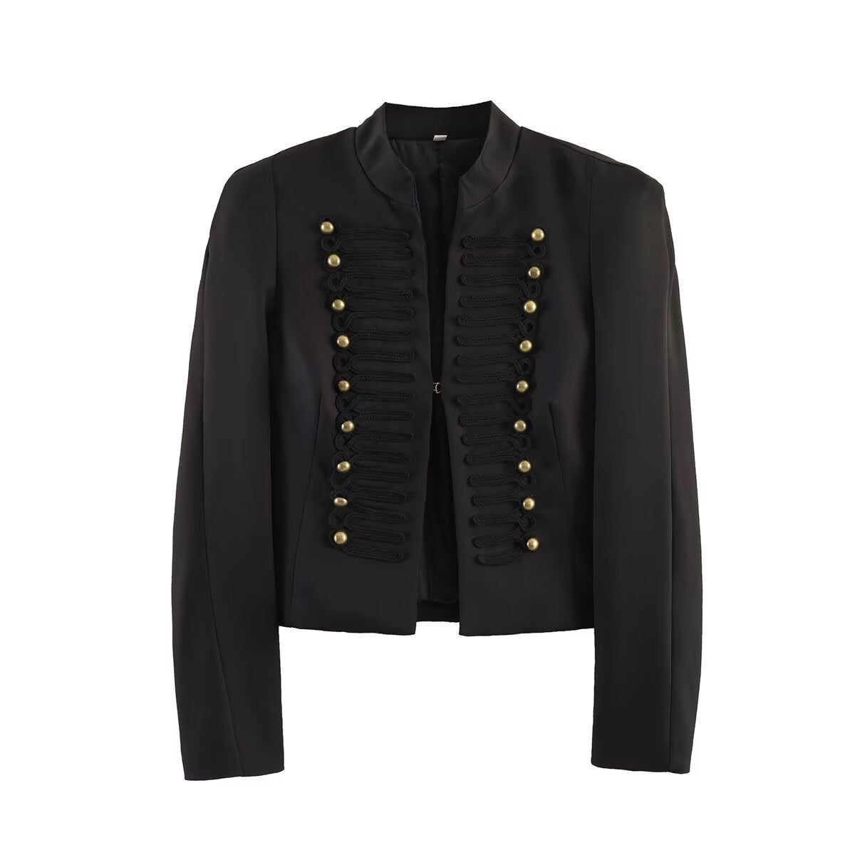 Women's short blazer in parade and military look with decorative cord applications and decorative buttons Chichicherry