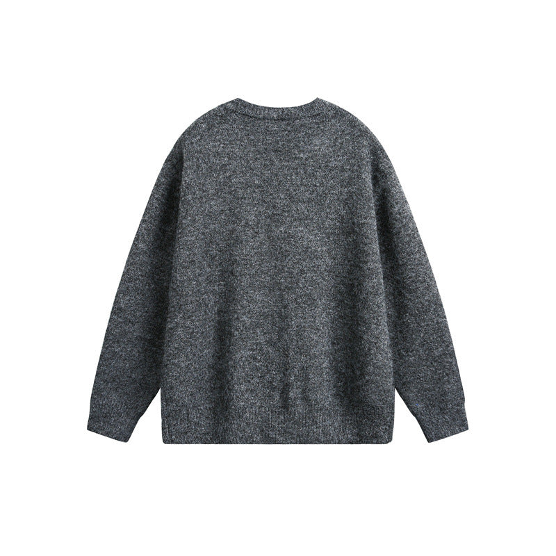 Women's knit cardigan with floral embroidery, round neckline and button placket Chichicherry