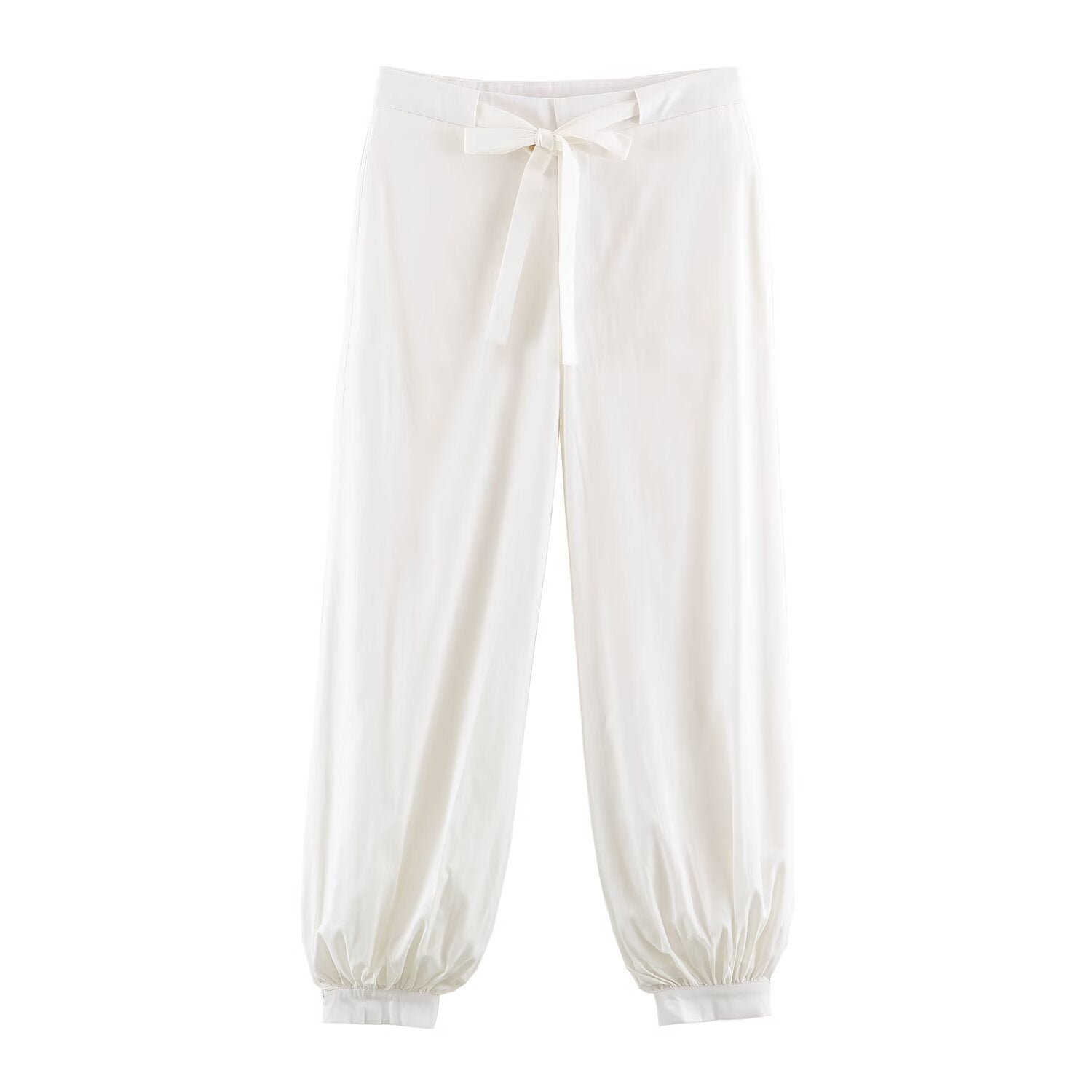 Women's soft satin joggers with drawstring waistband and elastic cuffs Chichicherry