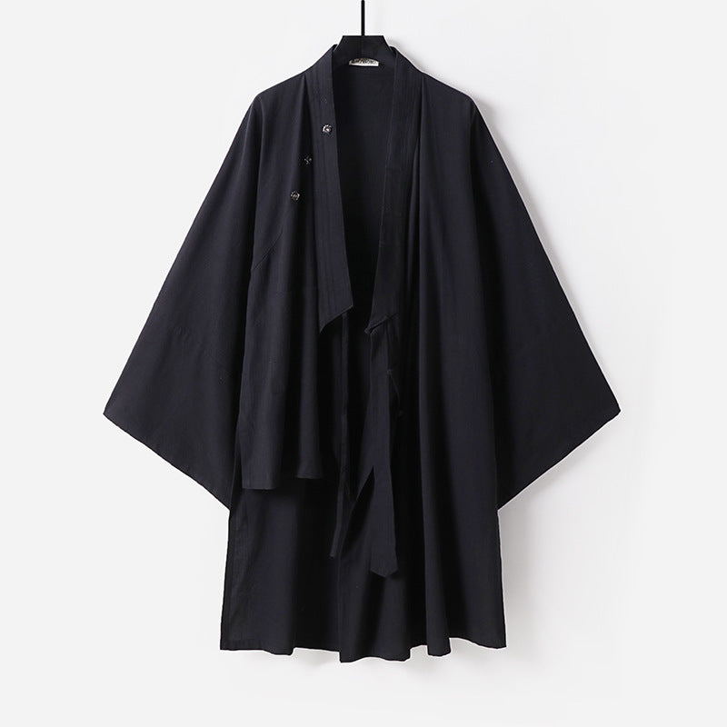 Unisex Oversize-Kimono-Coat made of cotton blend with loose fit and tie belt Chichicherry
