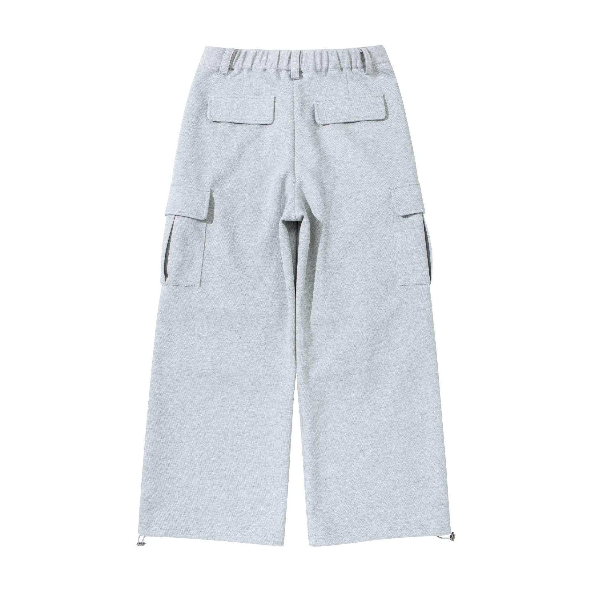 Women's cargo lounge pants with wide leg, flap pockets and drawstring hem Chichicherry