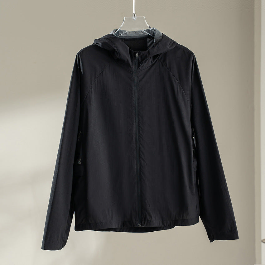 Women Lightweight Hooded Windbreaker made of Ripstop Microfiber with Full Zip Chichicherry