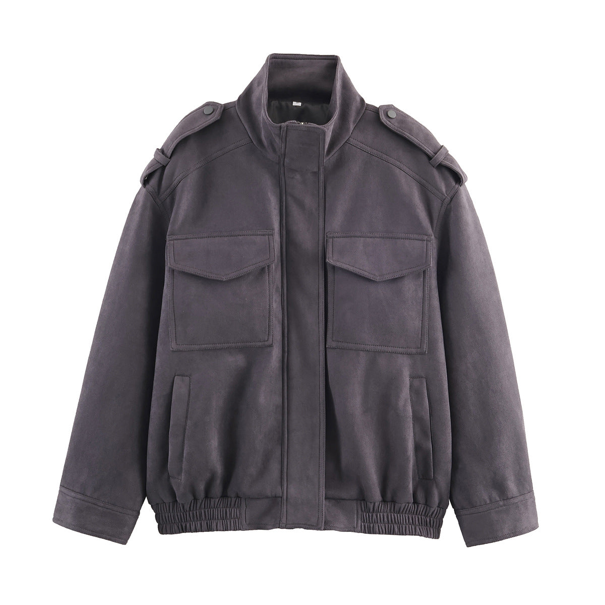 Men's field jacket in utilitarian style with stand-up collar, shoulder flaps, and patch flap pockets Chichicherry