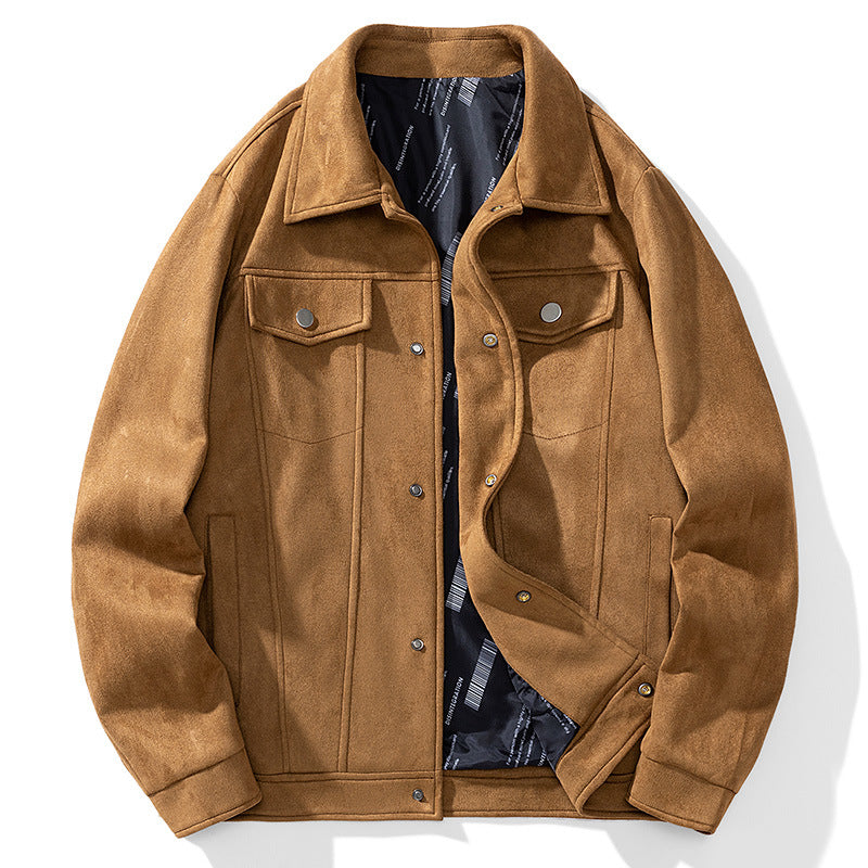 Men's overshirt jacket made of soft wool blend with quilted interior lining and snap button closure Chichicherry
