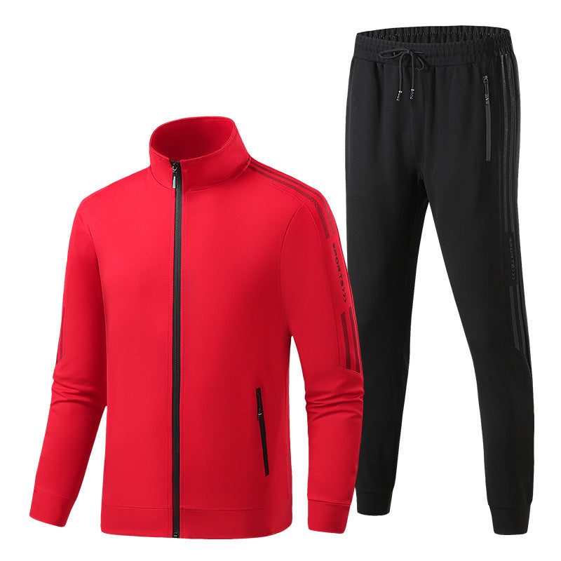 Men's functional training suit set with zip jacket and elastic jogging pants Chichicherry