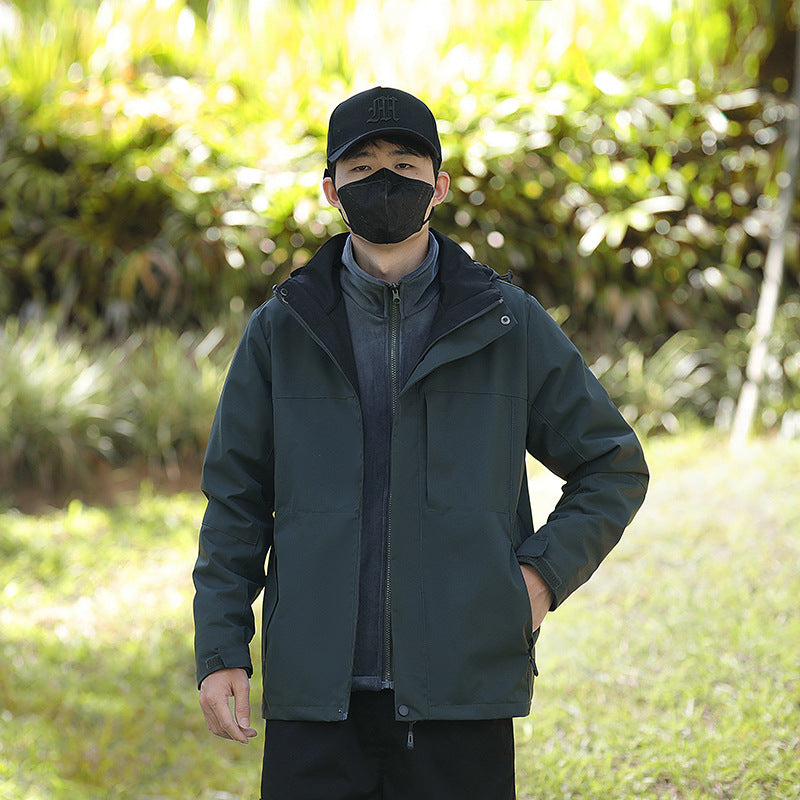 Unisex Waterproof Trekking Softshell Jacket with High Collar and Light Thermal Lining Chichicherry