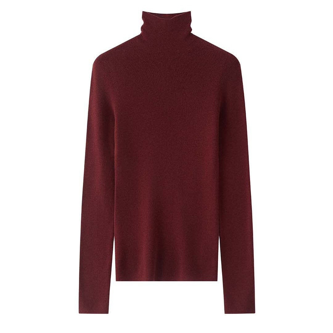 Women's Slim-Fit Turtleneck Sweater Made of Merino Mix Fine Knit Chichicherry