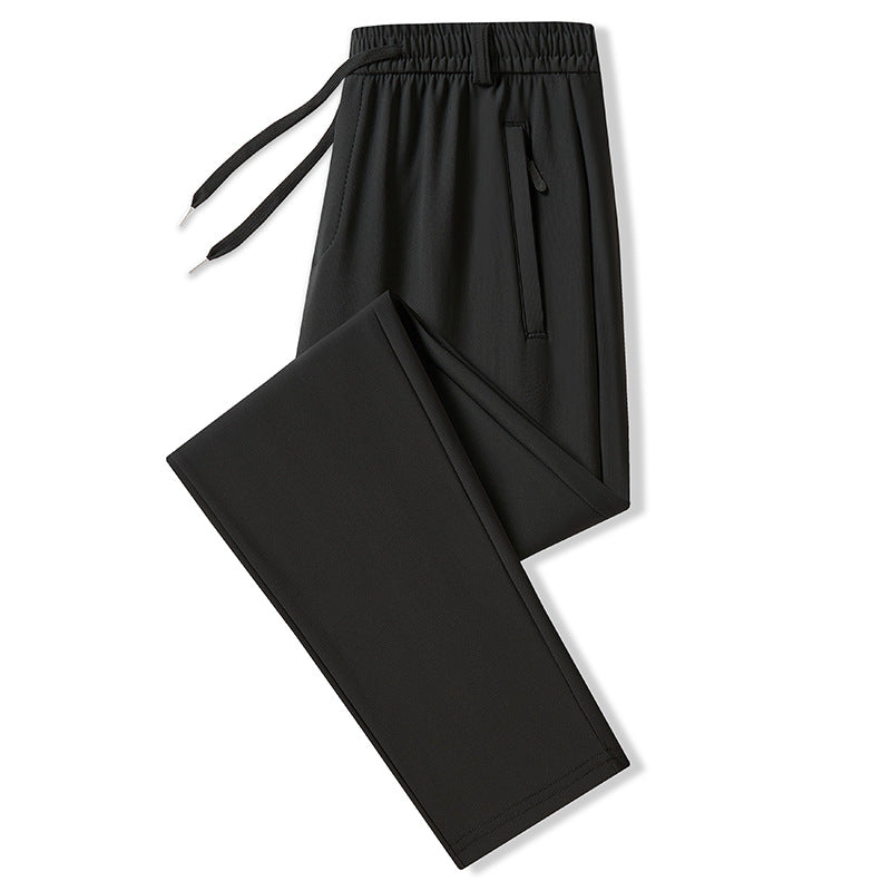 Men's Performance Jogging Pants in Straight Fit with Elastic Tunnel Drawstring and Concealed Zip Pocket Chichicherry