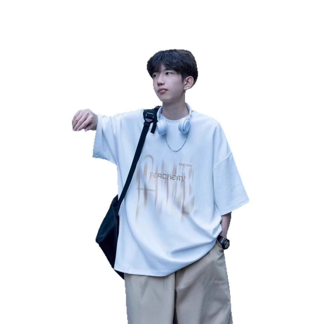 Men's Oversized T-Shirt with Creative Print Chichicherry
