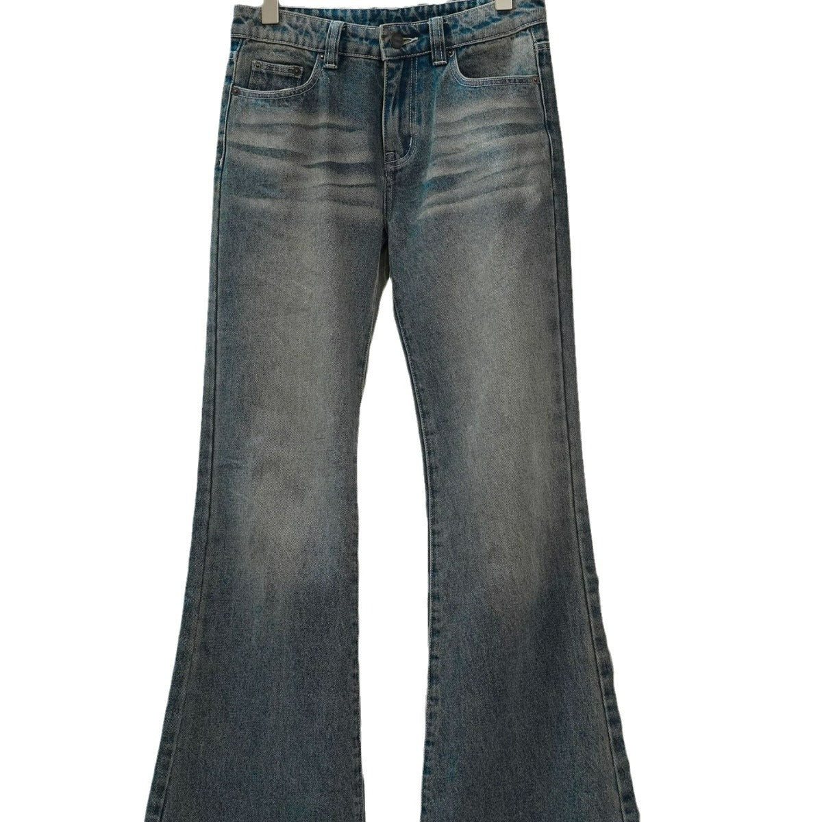 Women's High-Waisted Denim Palazzo Pants in Vintage Look with Wide Leg and Slight Flare Chichicherry