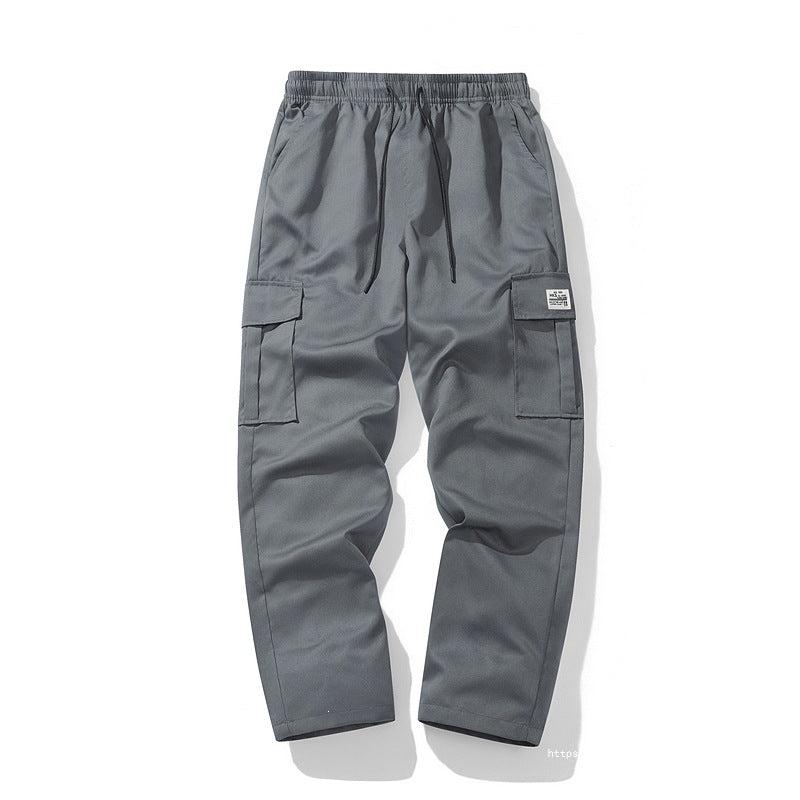 Men's Casual Cargo Jogging Pants with Elastic Drawstring Waistband, Multiple Pockets & Tapered Leg Chichicherry