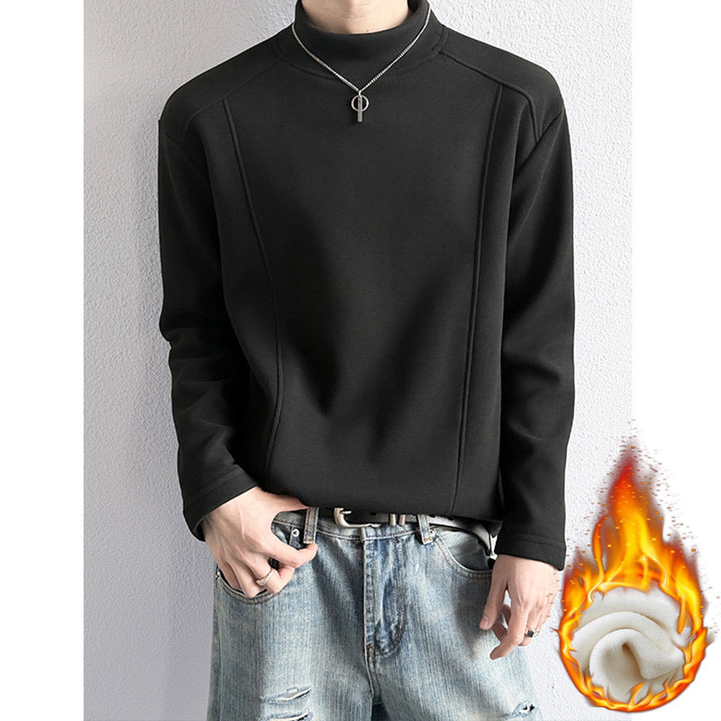 Men's Oversized Stand-Up Collar Sweatshirt with Raglan Sleeves and Subtle Gradient Chichicherry