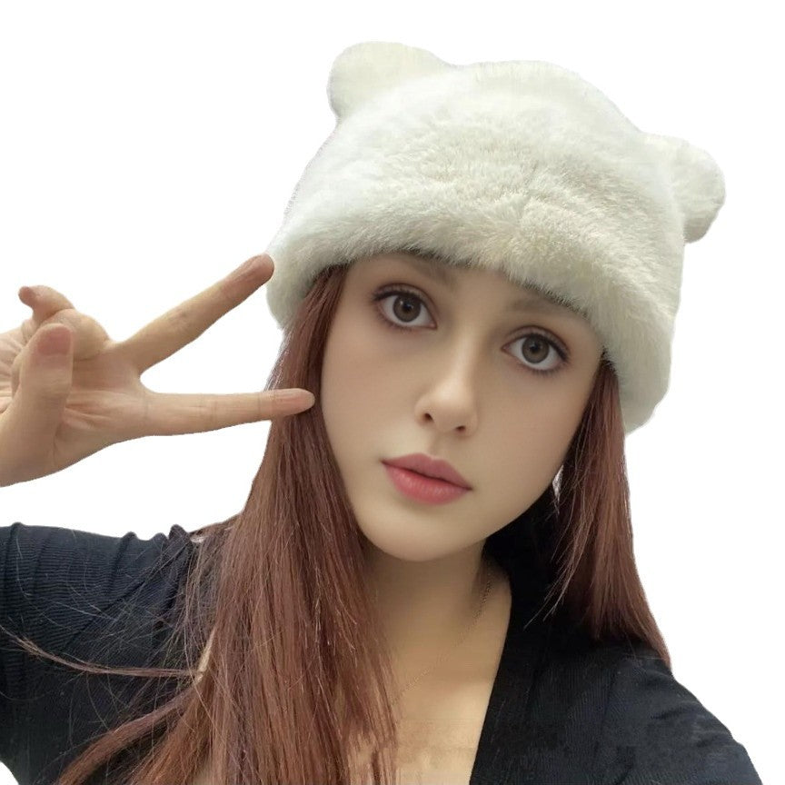 Ladies Cozy Hat with Bear Ears made of high-quality Faux Fur Chichicherry