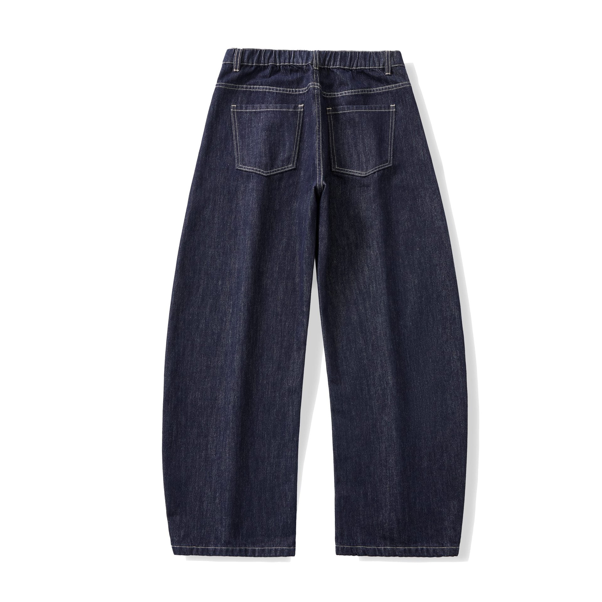 Women's wide high-waisted cropped jeans made from raw denim with classic pocket design Chichicherry