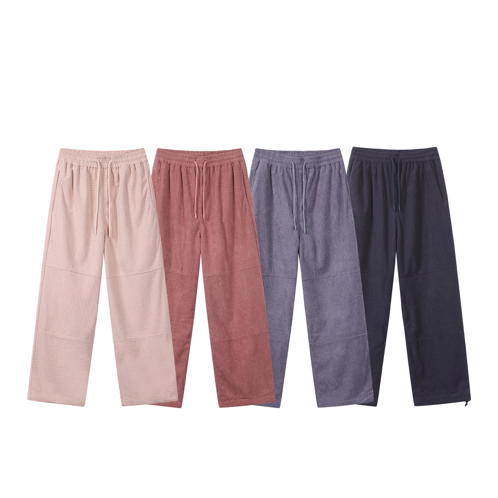 Women's casually cut waffle knit pants with elastic waistband and drawstring Chichicherry