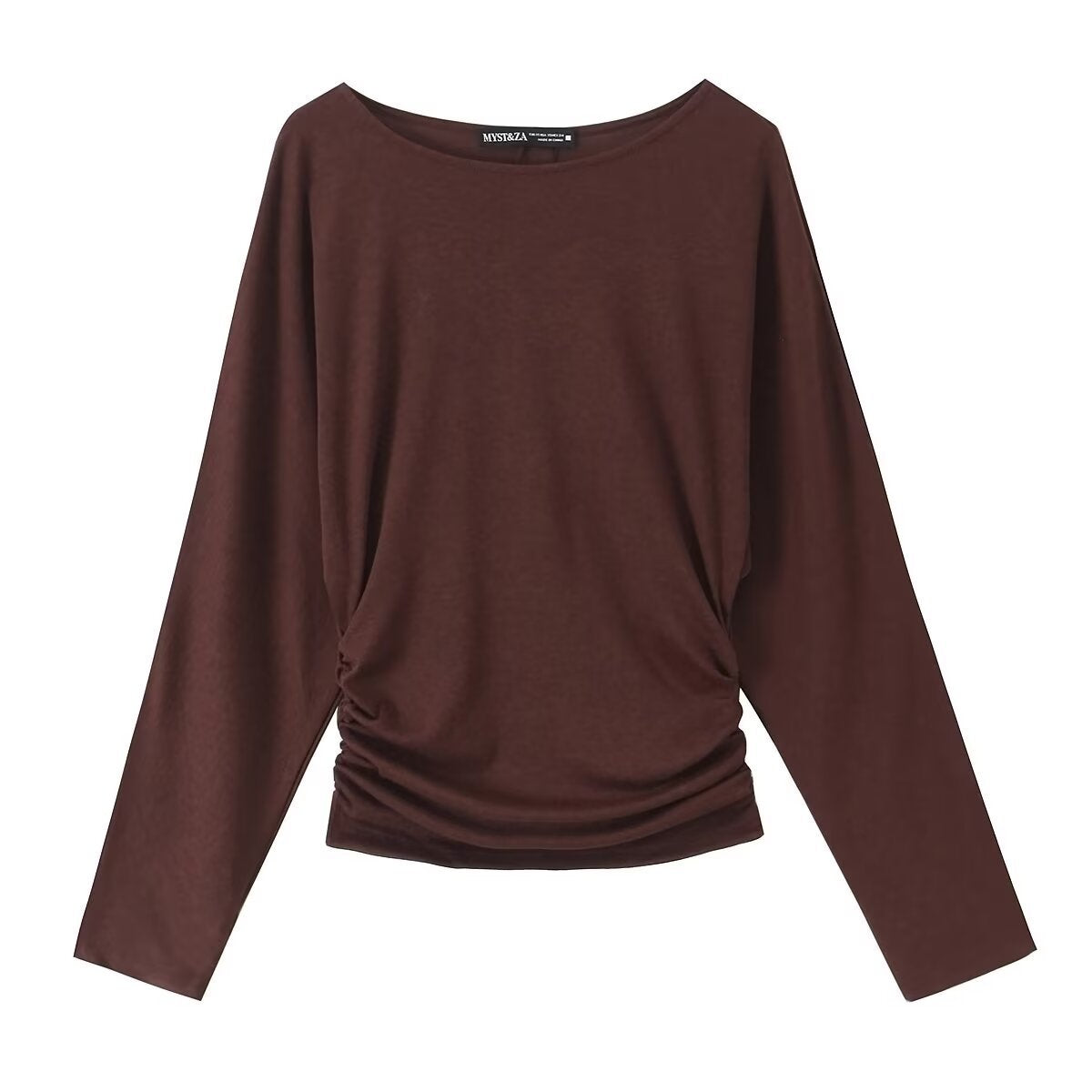 Women's long-sleeve shirt with side gathering and dropped shoulders Chichicherry