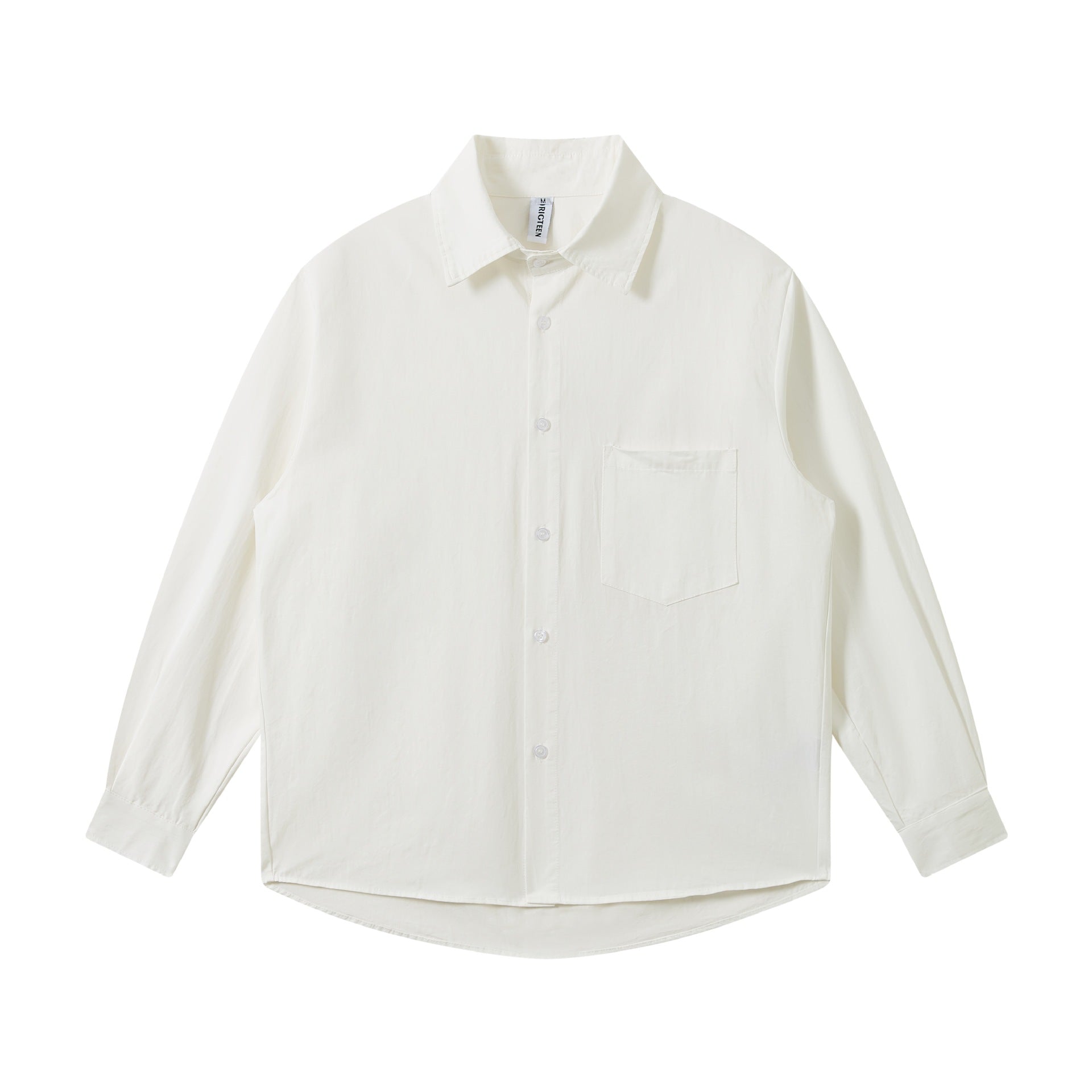 Unisex Oversize Shirt jacket made of lightweight cotton blend with chest pocket and rounded hem Chichicherry
