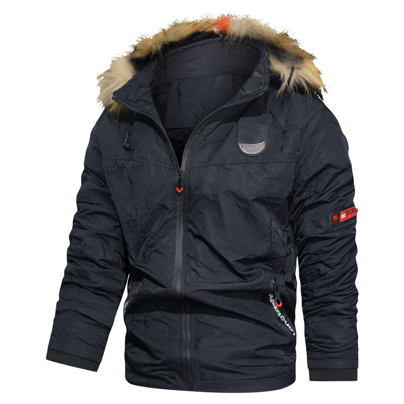 Men's thermally insulated parka in utility style with faux fur hood and padded lining Chichicherry